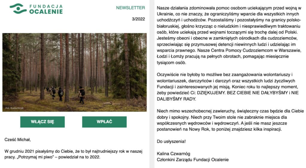 Newsletter Fundacji Ocalenie